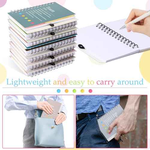 24 Pcs Team Appreciation Gifts Bulk for Employee Inspirational Spiral Notebooks with Sticky Notes Inspirational Team Notepads for Teacher Nurse Coworker Staff Volunteer Gifts (Macron Color)