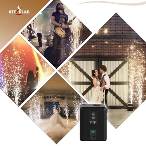 Wireless Cold Spark Machine | Portable Pyrotechnic System with Auto Safety Cutoff | Stage/Wedding/Event Special Effects Machine, White (Black)