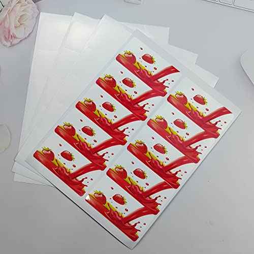 200 Pcs Bottle Labels 4x2 inch Printable Glossy White Waterproof Vinyl Sticker Labels for Inkjet or Laser Printer