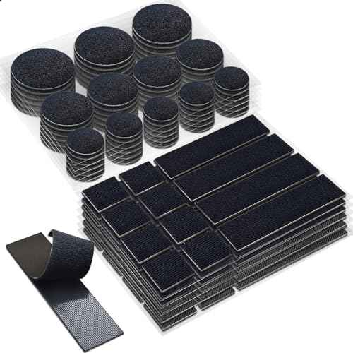Heavy Duty Hook and Loop Strips with High Adhesive, and Square Circle, Strong Mounting Tape for Home, Outdoor or Office Use, Black 72 Sets