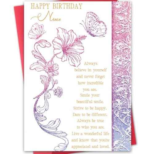 Niece Birthday Card, Unique Birthday Cards for Niece,Adult Gifts from Aunt