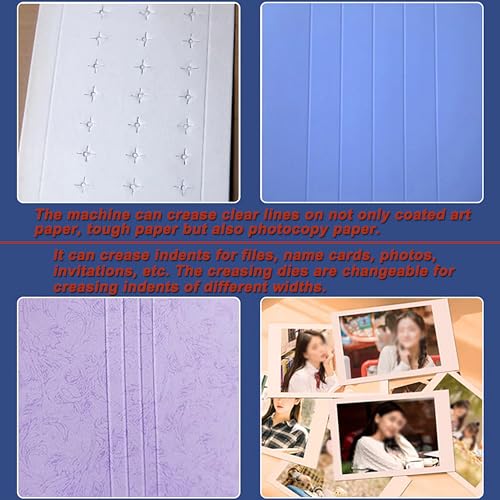 Manual Paper Creasing Machine with Adjustable Blocks for Cardstock & Photos