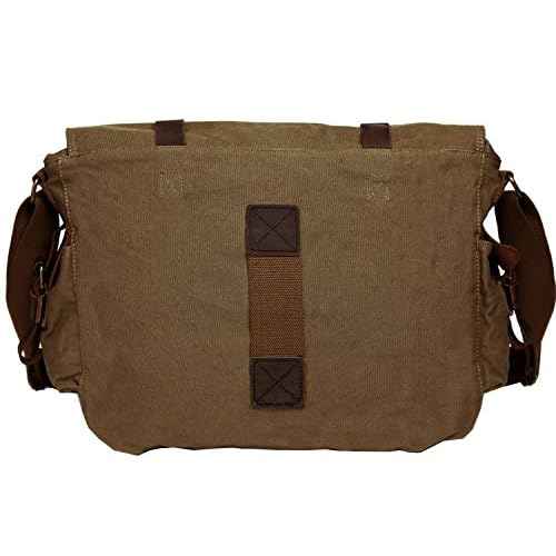 Berchirly Vintage Military Men Canvas Messenger Bag Satchel Travel Shoulder Bags For 13.3-17" Laptop