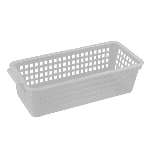 Qskely Clear Small Plastic Pencil Storage Baskets, Pack of 6