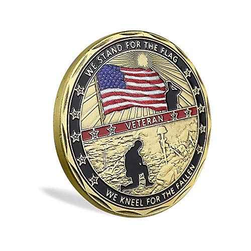 AtSKnSK 42 PCS US Military Challenge Coin Veteran Coin - Stand for The Flag, Kneel for The Fallen