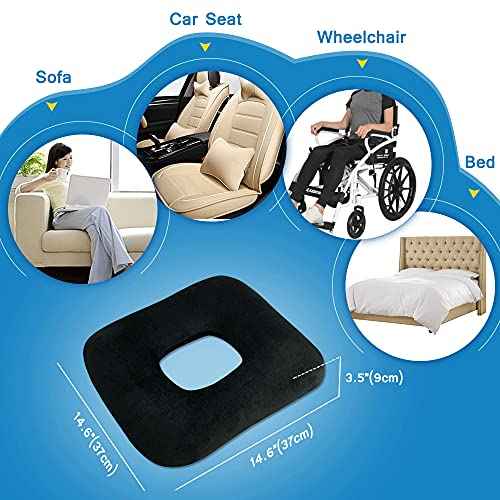 AOSSA Donut Pillow for Hemorrhoid, Tailbone, Sciatica Pain Relief, Butt Donut Seat Cushion, Doughnut Pillow for Sitting, Coccyx, Lower Back, Prostate ? Ideal for Wheelchair Car Gamer Office Chair