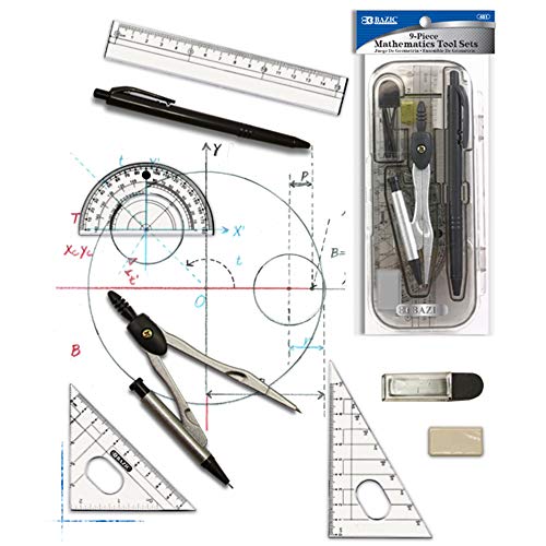 BAZIC Math Tool Set - 8 Piece Educational Classroom Supplies
