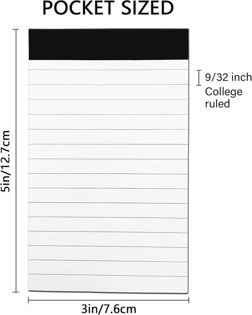 Nichela 20 Pack Small Notepads - 3 x 5 Inch Ultra Quality Lined Memo Pads | Perfect for Office Use