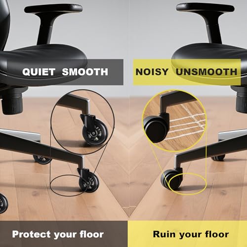 Heavy-Duty Office Chair Wheels Replacement Casters – Non-Marking Polyurethane