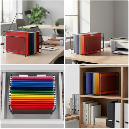 Comix 2 Pack Mesh Hanging File Folder Organizer for Home Office - Black