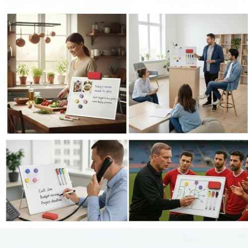 MXG Portable Dry Erase Board, 16x12 inch Double-Sided Magnetic Desktop whiteboard with Bracket, Student Drawing Board Set, Suitable for Office, Teaching, and Home use.