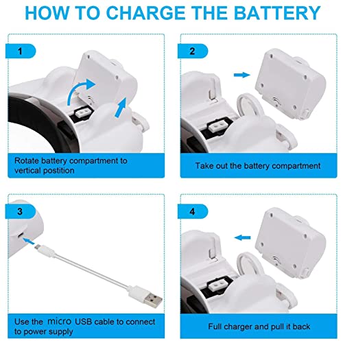 White Rechargeable Headset Magnifier with 14X Lighted Loupe for Jewelry & Crafts