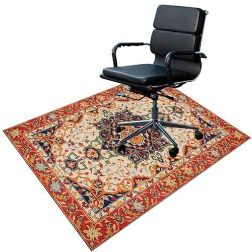 Chair Mat for Hardwood Floor/Tile Floor, Low Pile Desk Chair Mat for Hard Floors, Office Floor Mat Chair Rug for Rolling Chair, Computer Gaming Rug(red 01,48"x 60")