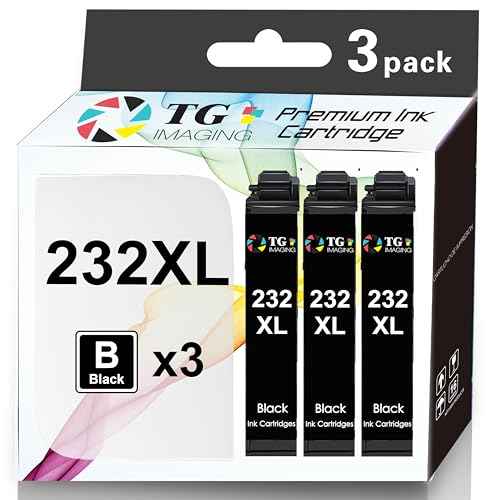 TG Imaging Remanufactured T232 Ink Cartridge Replacement for Epson 232 XL T232XL 232XL Ink for Expression Home XP-4200 XP-4205 Workforce WF-2930 WF-2950 Printer (3 Pack,T232 XL Black)