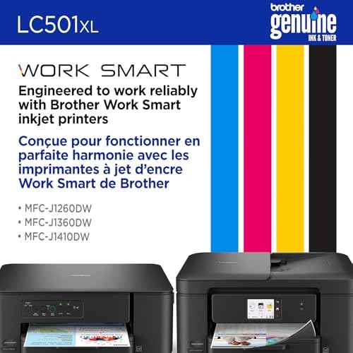 Brother Genuine LC501XLBK High Yield Black Ink Cartridge (for use with Work Smart 1260, 1360, and 1410 Printers)
