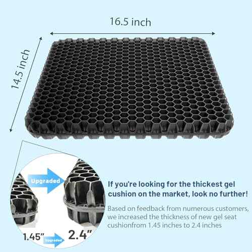 Thickened Gel Seat Cushion for Long Sitting - Back, Hip, Tailbone Pain Relief Cushion - Gel Seat Cushion for Office Chair, Cars - Egg Seat Gel Cushion for Wheelchair Pressure Relief
