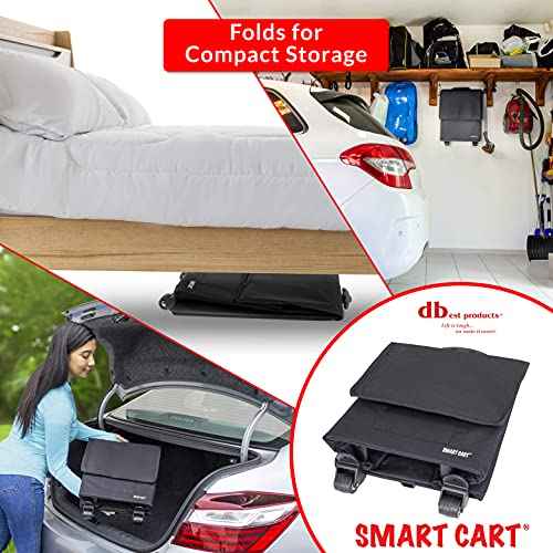 dbest products Smart Cart Rolling Multipurpose Collapsible Basket Scrapbooking Blackout