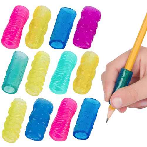 The Classics 12-Pack Extreme Gel Pencil Grips, Assorted Colors and Shapes, 1.3-Inch Long (TPG-16512)