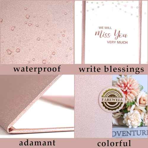 Holkcog Farewell Guest Book Alternative, Farewell Gifts for Coworkers Friends, Rose Gold We Will Miss You Signature Board, Happy Retirement Party Decorations, Going Away£¬Farewell Card for Women Men