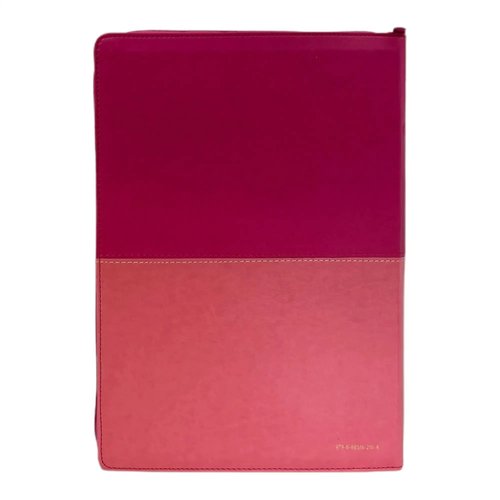Biblia RVR 1960 Letra Súper Gigante Símil Piel Duotone Rosa Rosa con Índice con Cierre
