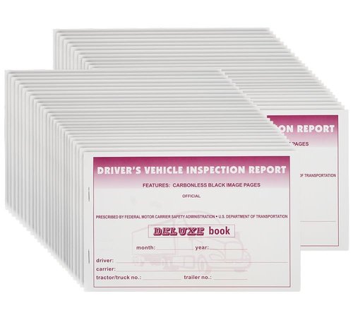 Mytee Products Driver’s Vehicle Inspection Report Book (31 Sets of Forms) for Truck Drivers - 5-1/2" x 8-1/2", Carbonless 2-Ply, Pre-Trip Inspection Book Meets FMCSR Requirements & DVIR (50 Pcs)
