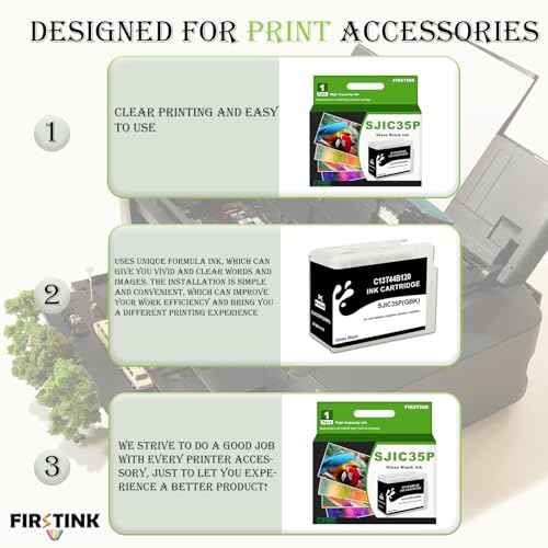 SJIC35P Gloss Black Ink Cartridge C13T44B120 Remanufacture Compatible for ColorWorks CW-C6000A CW-C6000P CW-C6500P CW-C6500A Color Inkjet Label Printer