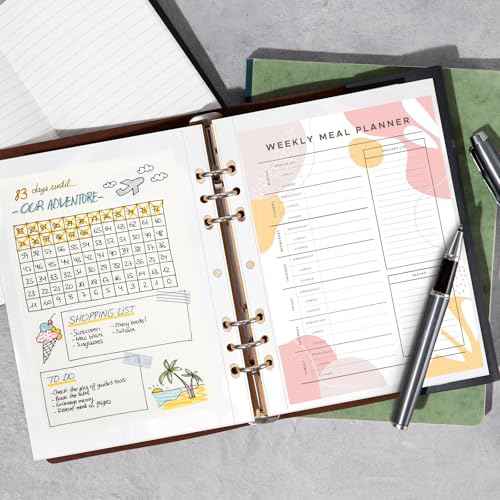 50 Pack 5.5x8.5 Inch Sheet Protectors for 3 or 6 Ring A5 Binder, Half Letter Size 7 Holes Mini Heavy-Duty Sheet Protector Sleeves Crystal Clear Playbill Binder Pockets