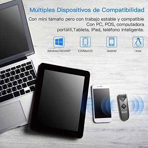Eyoyo Barcode Scanner, Mini Portable Barcode Reader with USB Wired 2.4G Wireless Connection 1D 2D QR PDF417 Data Matrix Image Scanner