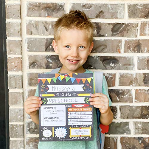 Chalk Fiesta My First Day of School Board - 10pcs Double Sided First & Last Day Sign, Vertical