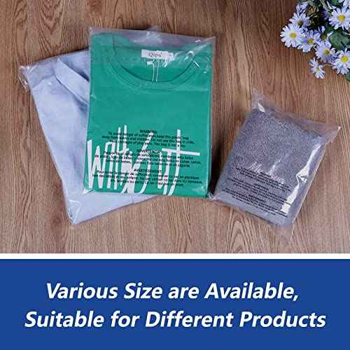 18" x 24" (100 Count) Self Seal Clear Poly Bags with Suffocation Warning for Packaging, Shipping, Clothing, Shirts & FBA - Resealable Adhesive