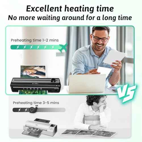 Laminator Machine 9 Inch Laminating Machine - A4 Cold Thermal Laminator Machine with Laminating Sheets, 8.5 x11 Personal Laminators for Teachers 90s Warm up, A4/A5/A6 Laminators for School Home