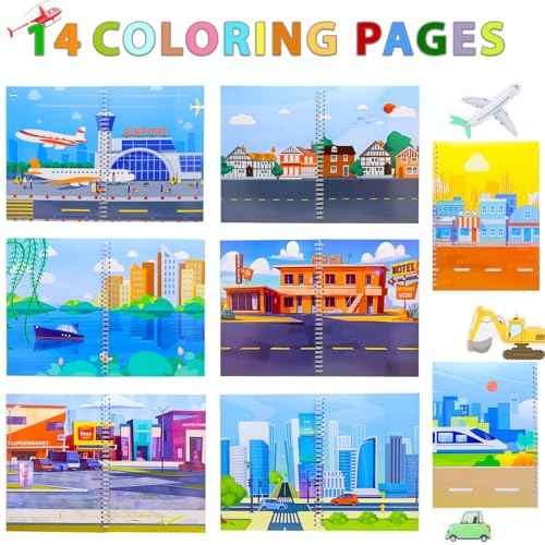 Jelly Sticker Books for Toddlers 2-4 Years, Reusable Sticker Book for Kids 1-3, Toddler Travel Essentials Vehicles Stickers for Kids Toddler Plane Activities (Vehicles)