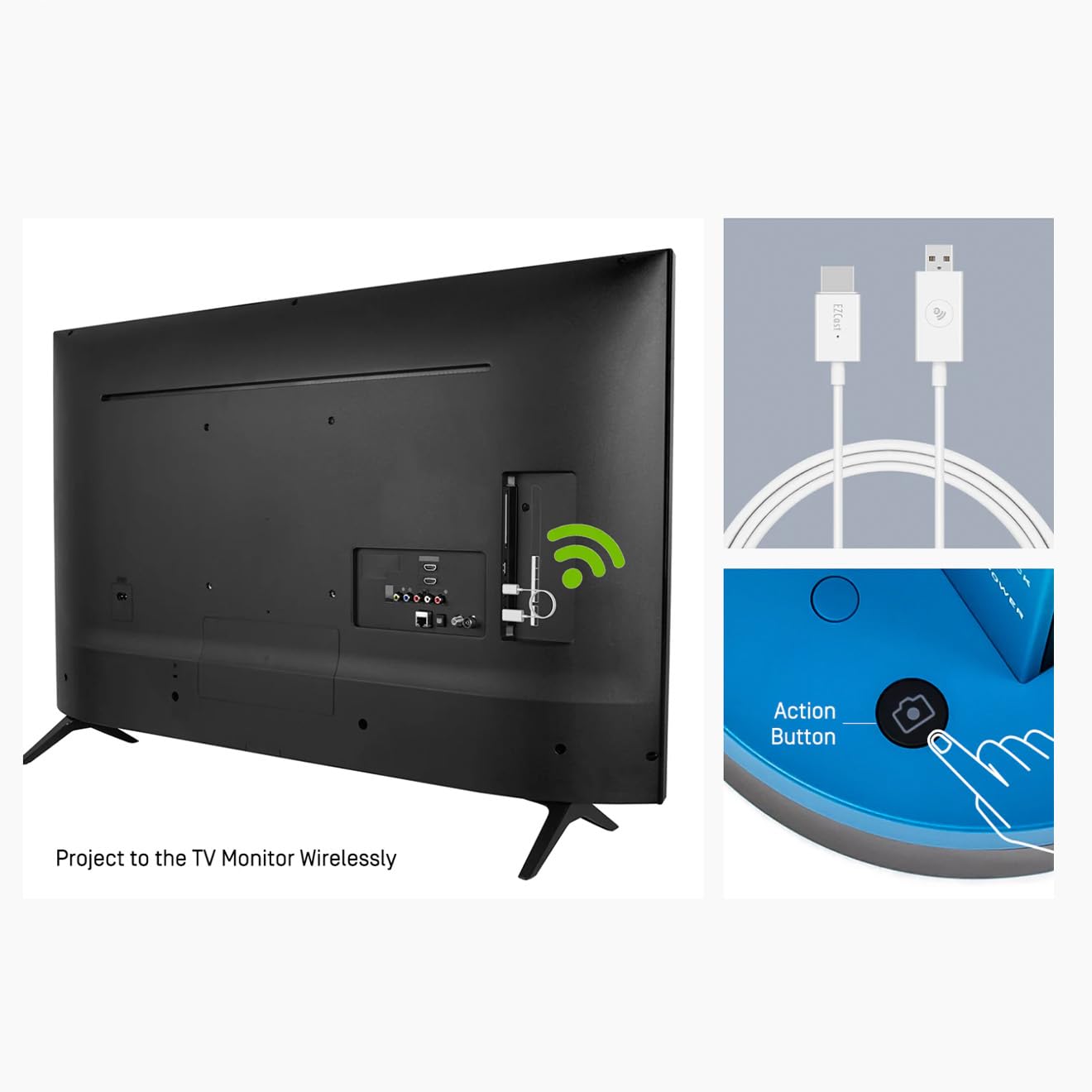 IPEVO VZ-X Wireless 4K Document Camera with EZCast Adaptor for Wireless Casting to HDMI Monitor or TV Without a PC; Wi-Fi, HDMI, and USB, Compatible with Web Conferencing Software in USB Mode