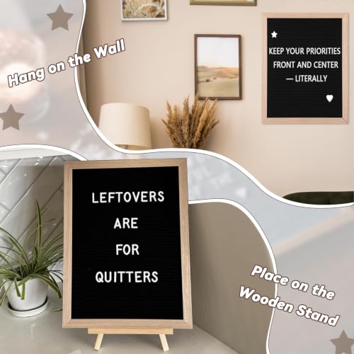 Felt Letter Board Sign with 430 Changeable Letters and Stand - 12 x 16 Inch