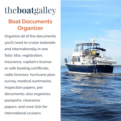 Boat Documents Organizer - Large Size Water Resistant Case for Boat Papers - Keep All Documents Safe and Organized - Boating Gifts for Men (Gray)