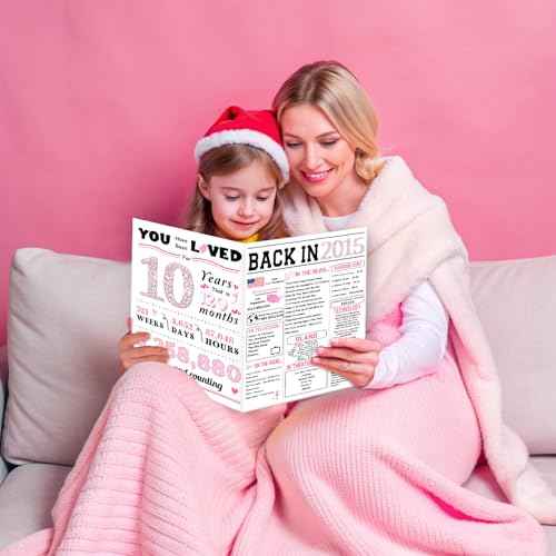 10th Birthday Card, Funny 10th Birthday Decorations for Girls, Happy 10 Year Old Birthday Gift for Daughter,Great 10th Birthday Gifts Idea for Her