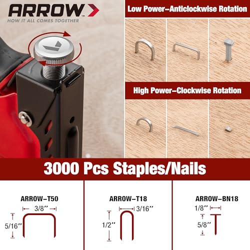 Heavy Duty 3-in-1 Upholstery Staple Gun with 3000 Staples - Professional Hand Tool