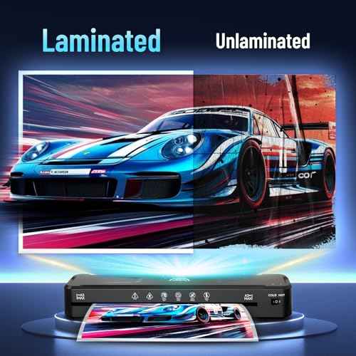 13 Inch Laminator Machine with 50 Laminating Sheets, Fast Warm-Up No Jam A3 Laminator, 11x17 Cold & Thermal Laminating Machine for Home School Office