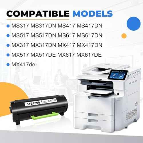 51B1000 Toner Cartridge Black Compatible for Lexmark MS317 MS317DN MS417 MS417DN MS517 MS517DN MS617 MS617DN MX317 MX317DN MX417 MX417DN MX517 MX517DE MX617 MX617DE MX417de Printers£¨1-Pack,2500Pages
