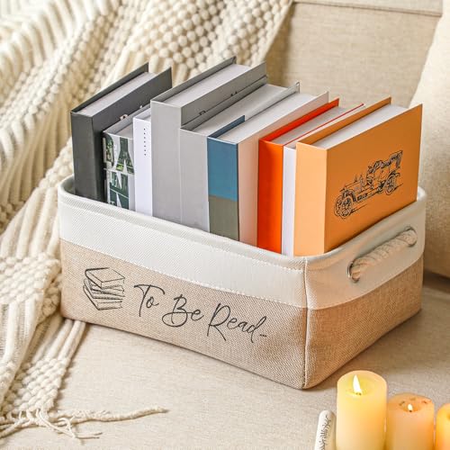 Marsui Book Lover Gifts TBR Book Storage Basket to Be Read List Storage Bin Bookish Accessories Bookworm Gift for Club Members Student Teacher Reading Accessories