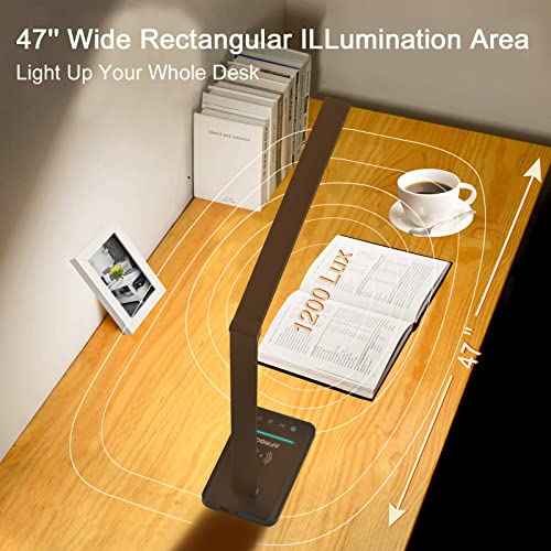 AFROG 8-in-1 4th Gen Multifunctional LED Desk Lamp with 10W Fast Wireless Charger,USB Charging Port,1200Lux Super Bright,5 Lighting Mode,7 Brightness£¬40 Min Timer,Night Light Function,5000K