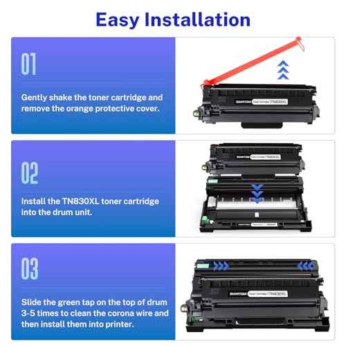 Compatible TN830XL Black Toner Cartridge Replacement for Brother TN830 TN830XL Work with DCP-L2640DW HL-L2400D HL-L2405W HL-L2460DW HL-L2480DW MFC-L2820DW Printer(2 Pack)