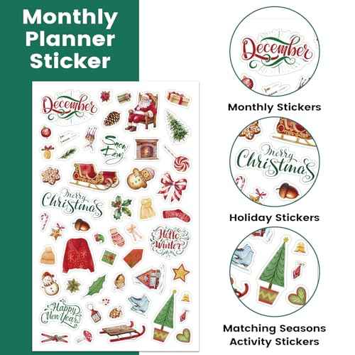Planner Stickers - Calendar Stickers for Celebration and Decoration, 12 Monthly Festival Theme Sticker for Adults Planner, for Festival Events, Daily Tasks(14 Sheets, 1500+ Sticker Per Pack)