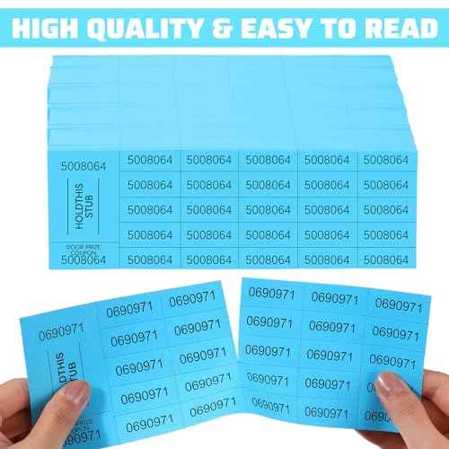Kosiz 800 Sheets Raffle Ticket Sheets Blue Chinese Auction Tickets with 25 Bid Numbers Per for Fundraising Basket Silent Auction Activity Fundraiser Prizes Church Events