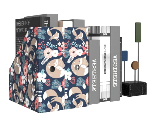 ANSSDO 6 Pack Magazine File Organizer Holder, Black Floral - Corrugated Cardboard