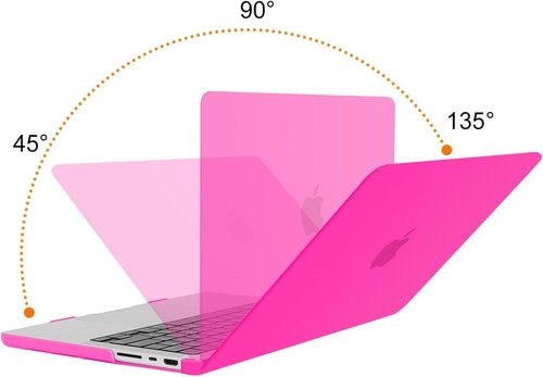 MOSISO MacBook Pro 14 Inch Hard Case - Bright Rose with Keyboard Skin, Screen Film & Pouch | Compatible with M5, M4, M3, M2, M1 Models