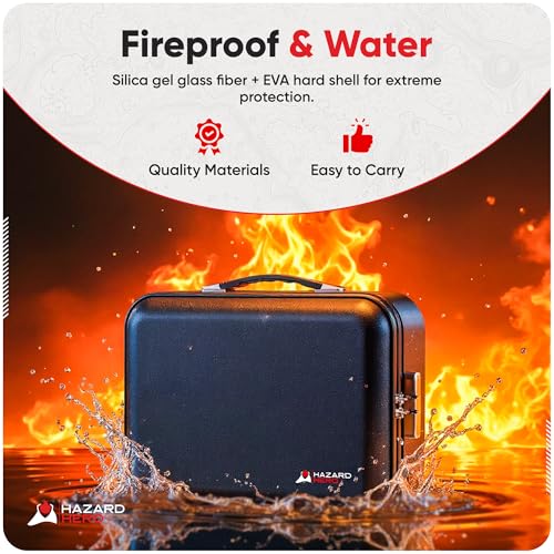 Fireproof Document Bag, 12 Multi Layer Important Document Organizer, Fireproof Bag Safe Storage Portable File Organizer with Lock, Waterproof Safe Organizer for Legal Files, Laptop, and More