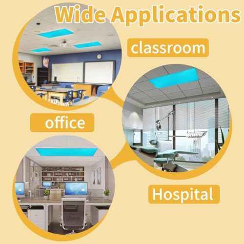 5Pack Fluorescent Light Covers-2x4ft,10 Strong Magnets,Improves Focus, Reduces Headaches & Provides Fluorescent Relief Light Covers for School Classroom Home Office (5)