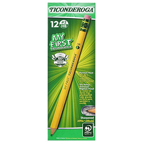 Ticonderoga My First Primary Size #2 Beginner Pencils 6 Boxes of 12, 72 Pencils Total (33312SP)