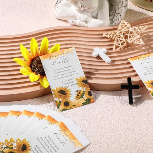Fumete 120 Sunflower Seed Packets Memorial Favors with Self-Adhesive Envelopes